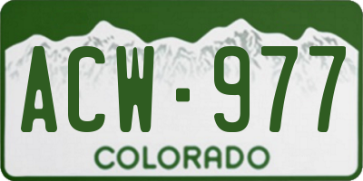 CO license plate ACW977