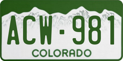 CO license plate ACW981
