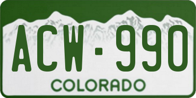 CO license plate ACW990