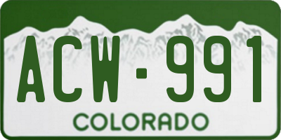 CO license plate ACW991