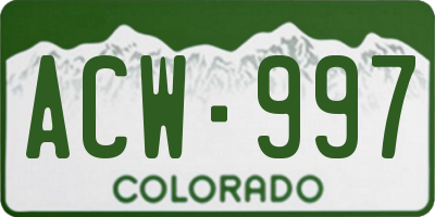 CO license plate ACW997