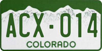 CO license plate ACX014