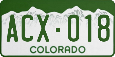 CO license plate ACX018