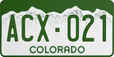 CO license plate ACX021