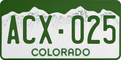 CO license plate ACX025