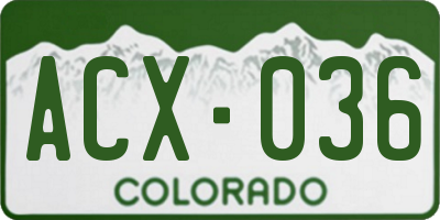 CO license plate ACX036