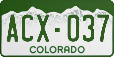 CO license plate ACX037