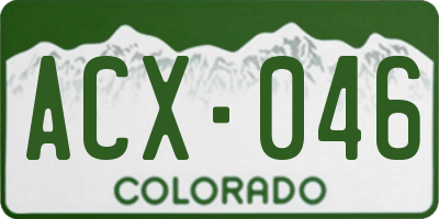 CO license plate ACX046