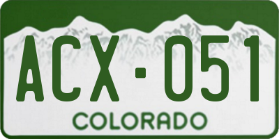 CO license plate ACX051