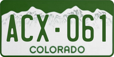CO license plate ACX061