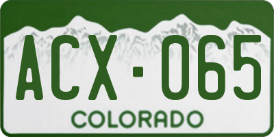 CO license plate ACX065