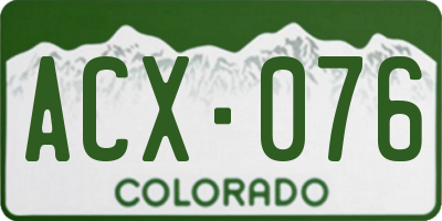 CO license plate ACX076
