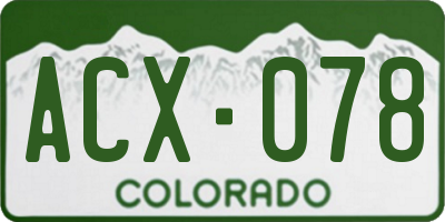 CO license plate ACX078