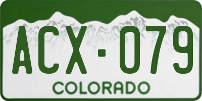 CO license plate ACX079