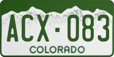 CO license plate ACX083