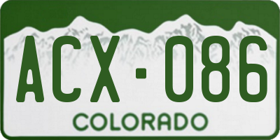 CO license plate ACX086