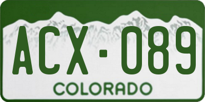 CO license plate ACX089
