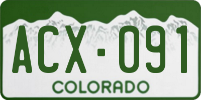 CO license plate ACX091
