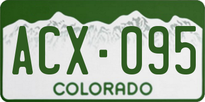 CO license plate ACX095