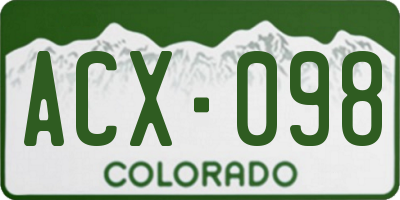 CO license plate ACX098