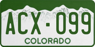 CO license plate ACX099