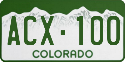 CO license plate ACX100