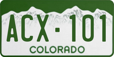 CO license plate ACX101