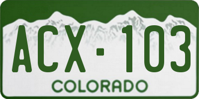 CO license plate ACX103