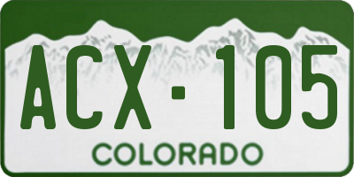 CO license plate ACX105