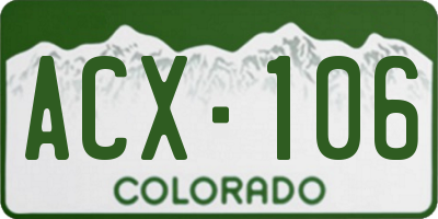CO license plate ACX106
