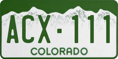 CO license plate ACX111