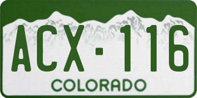 CO license plate ACX116