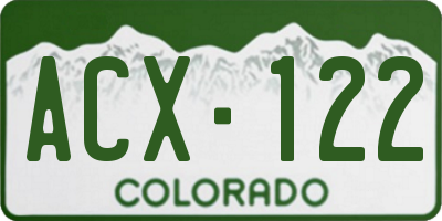 CO license plate ACX122