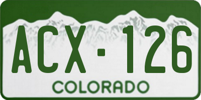 CO license plate ACX126