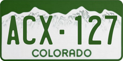 CO license plate ACX127
