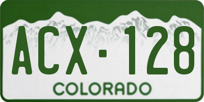 CO license plate ACX128