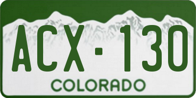CO license plate ACX130