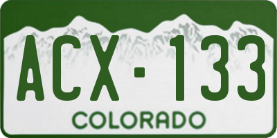 CO license plate ACX133