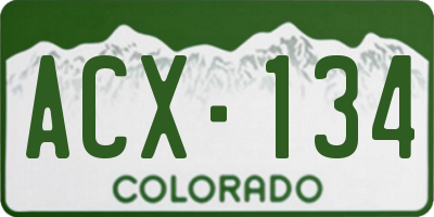 CO license plate ACX134