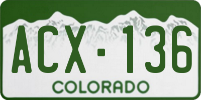 CO license plate ACX136