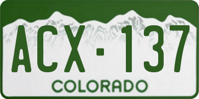 CO license plate ACX137