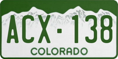 CO license plate ACX138