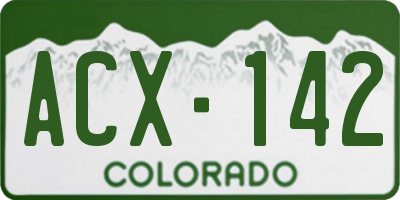 CO license plate ACX142