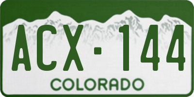 CO license plate ACX144