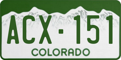 CO license plate ACX151