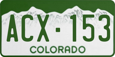 CO license plate ACX153