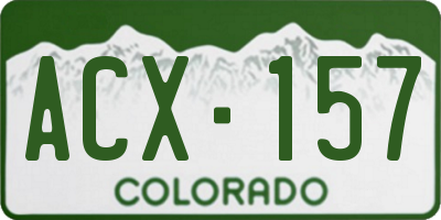 CO license plate ACX157