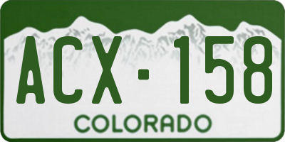 CO license plate ACX158
