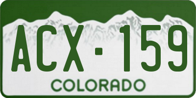 CO license plate ACX159