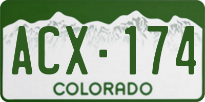 CO license plate ACX174